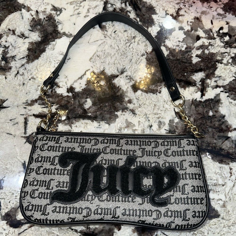 JUICY COUTURE Purse Paparazzi Shoulder Bag Black Beige NEW w/o Tags!
